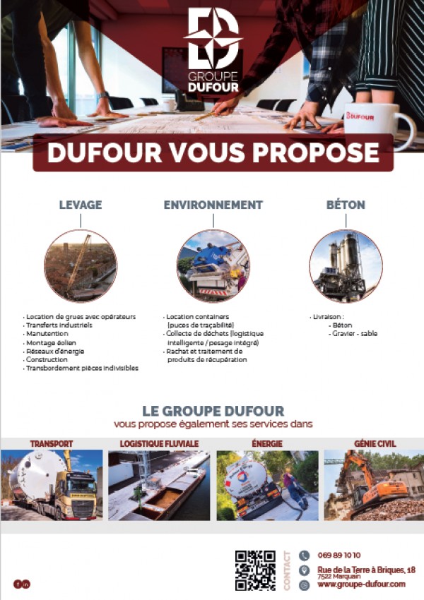 Dufour vous propose ses services de levage - environnement - beton