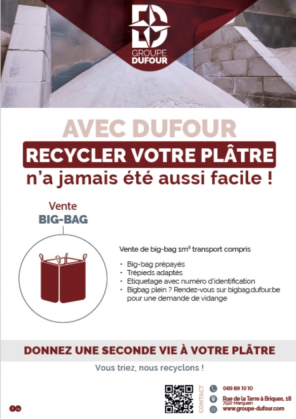 Recycler votre plâtre n&#039;a jamais été aussi facile avec le Groupe Dufour
