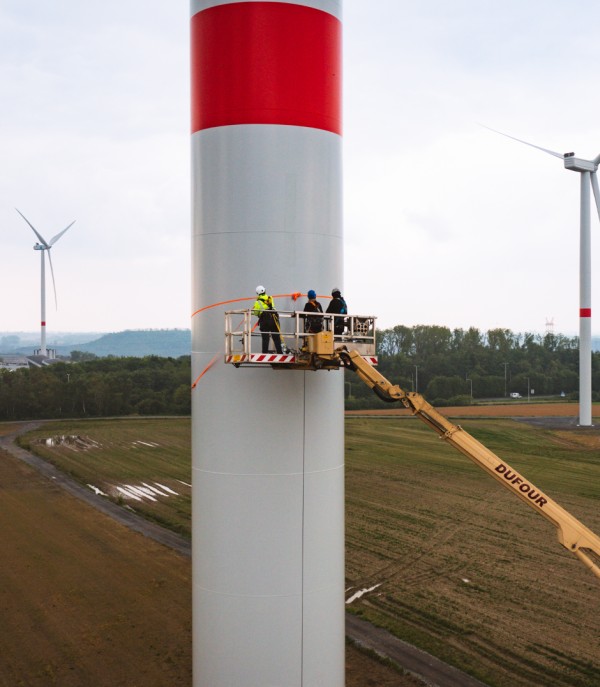 Installation de détecteurs de chauve-souris avec notre nacelle 70m